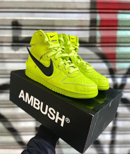 Nike Dunk High x Ambush Flash Lime shoes